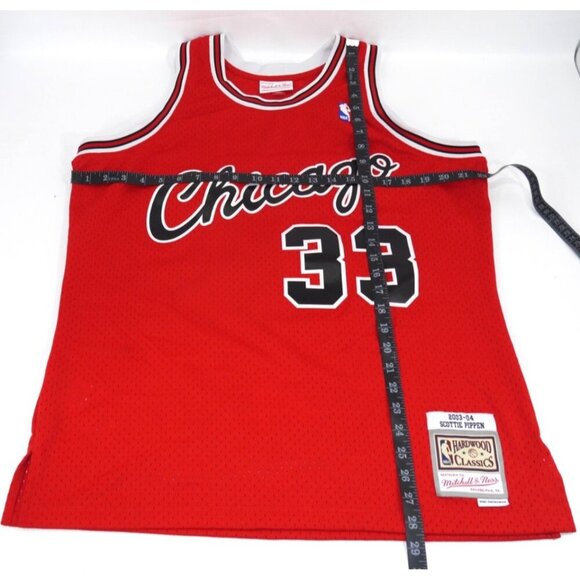 MITCHELL & NESS red jersey Chicago Bulls NBA Scottie Pippen #33 2003-2004 size L - Picture 3 of 6